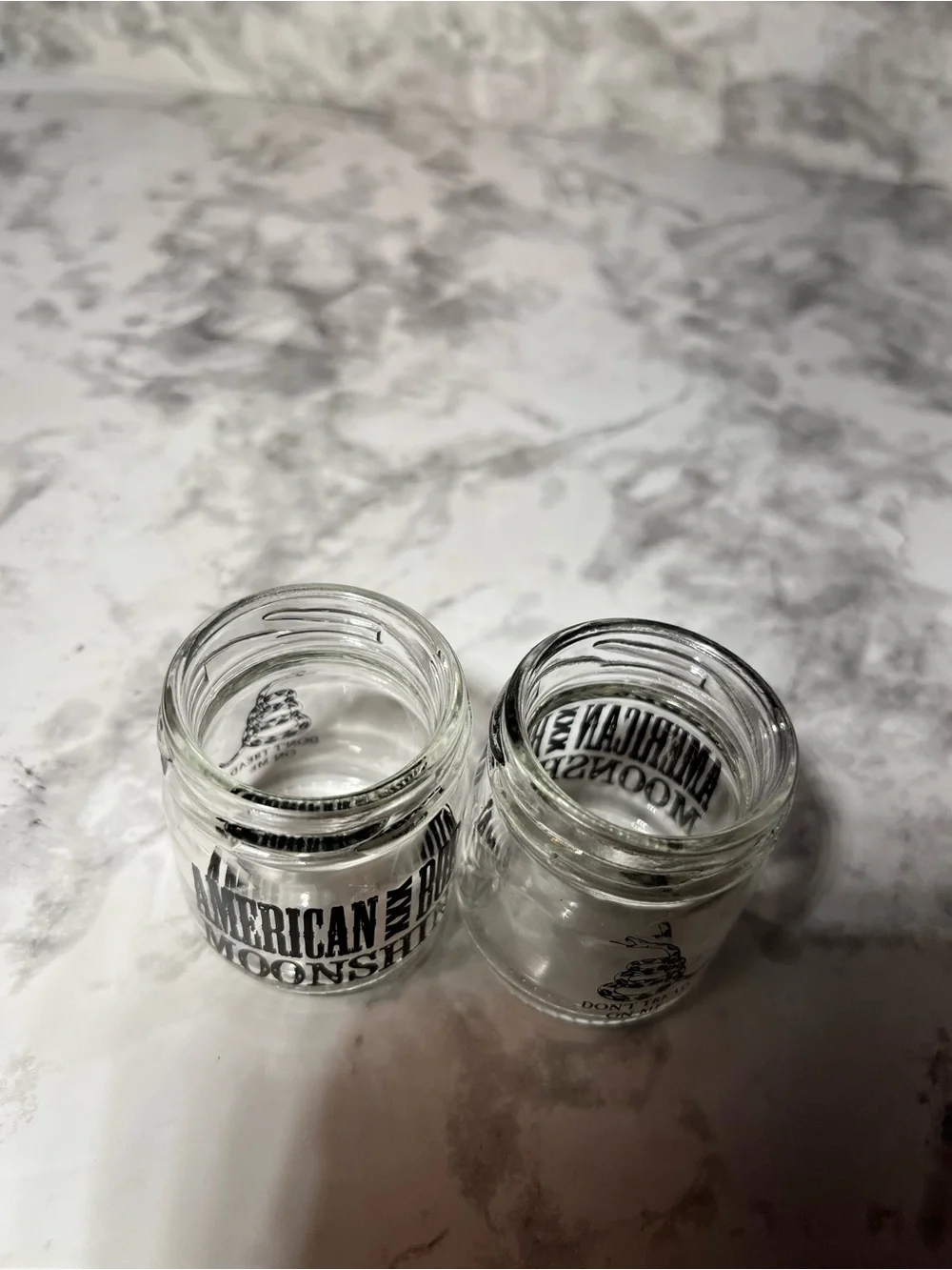 American Moonshine mini mason jar shot glasses set of 2 Don’t tread on me